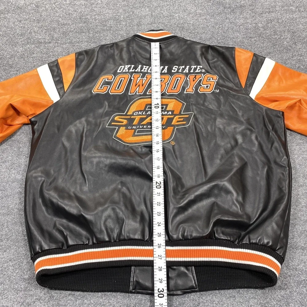 Vintage‎ Oklahoma State Cowboys Jacket Mens XL Black Orange NCAA Football G-III